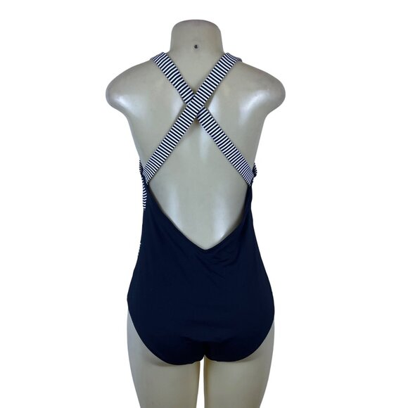 Niptuck Swim Women's Navy & White One-Piece Swimsuit Striped Size 16 - New - Picture 3 of 10